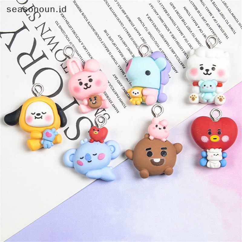 Seasonoun 10Pcs Kartun Lucu Kawaii DIY Cream Ponsel Shell Resin Aksesoris.