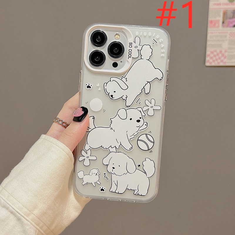 Word White Dog Skin Feel Soft Case HP iP iPhone 12 13 14 Pro Max 11 So Cool FTD Casing Apple