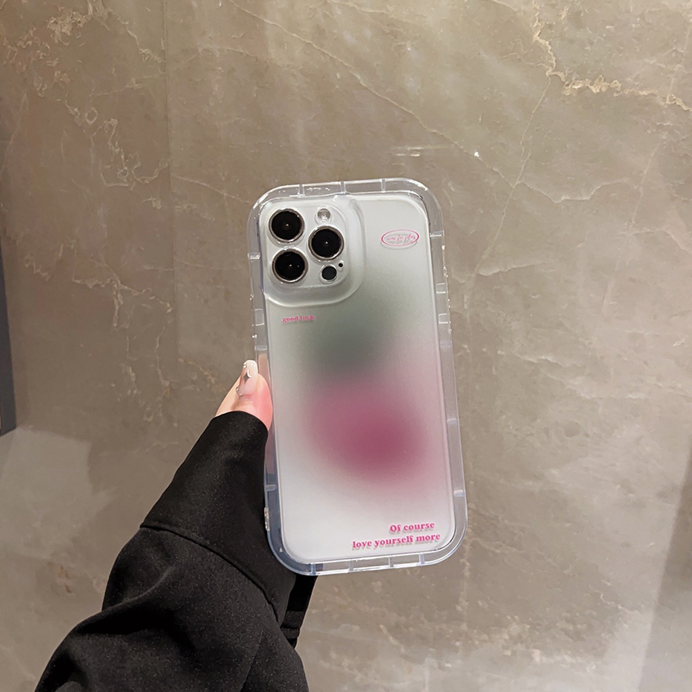 IPHONE Ins Hijau Ungu Halo Silikon Case Untuk Iphone14 11 12 13 PRO MAX Casing Cover Pelindung AT0269 AT0269