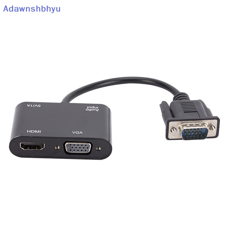 Adhyu VGA to HDMI-Compatible Adapter VGA Splitter Dengan 3.5mm Audio Converter ID