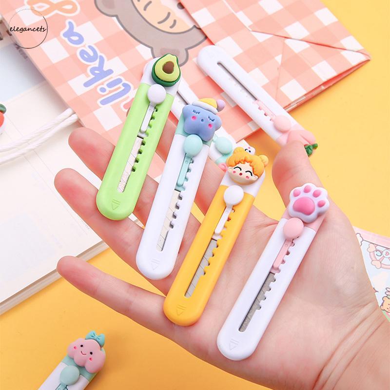 

Pisau utilitas portabel yang lucu Kartun kreatif mini express kotak Pisau utilitas kantor E