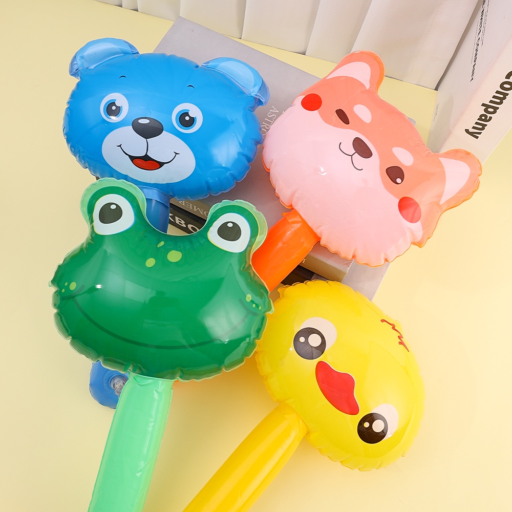 [Harga Grosir] Animal Head Handheld Stick Mainan Tiup Anak Palu Lonceng Tiup/Balon Tiup/Tongkat Tangan Anak/Mainan Aktivitas Tk