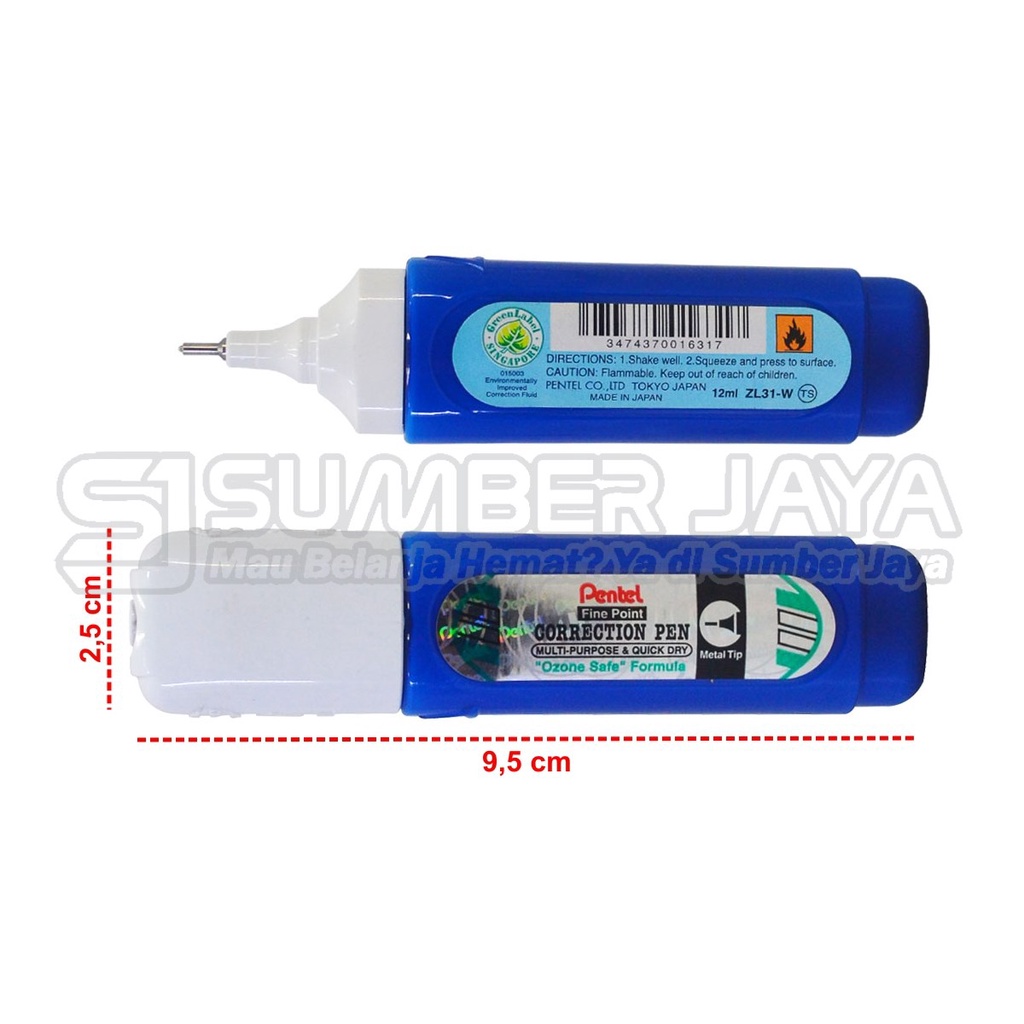 

CORRECTION PEN Pentel ZL-31W Tipex Cair Pentel Penghapus Cair