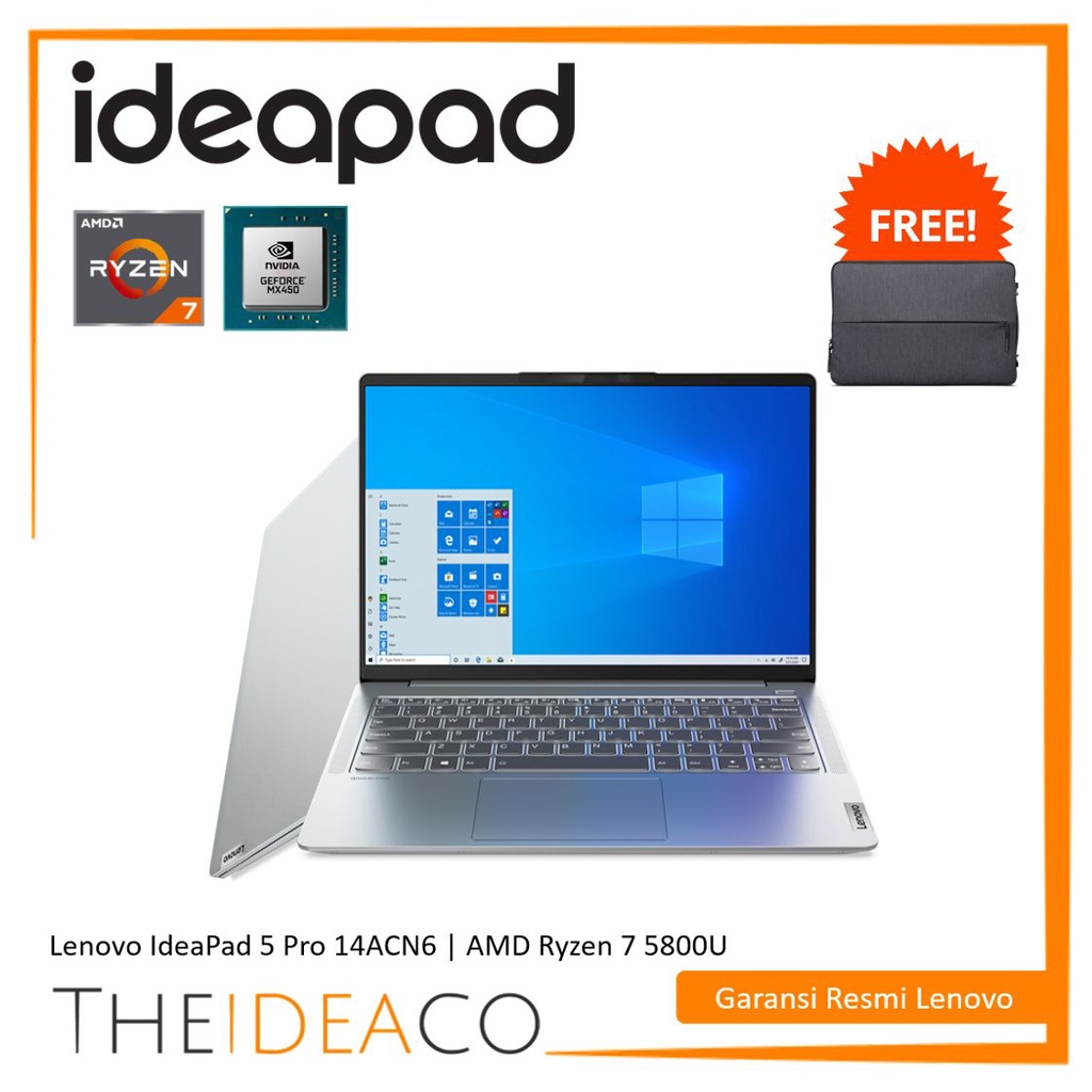 Lenovo IdeaPad Slim 5 Pro I Ryzen 7 5800U I RAM 16GB 512GB I Win10Home