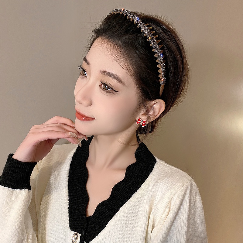 Ahellogirl 2023bergigi Baru Non-slip Versi Korea Berkelompok Bando Selebriti Internet Sederhana Rambut Patah Bergelombang Bando Semua Pertandingan Aksesoris Rambut