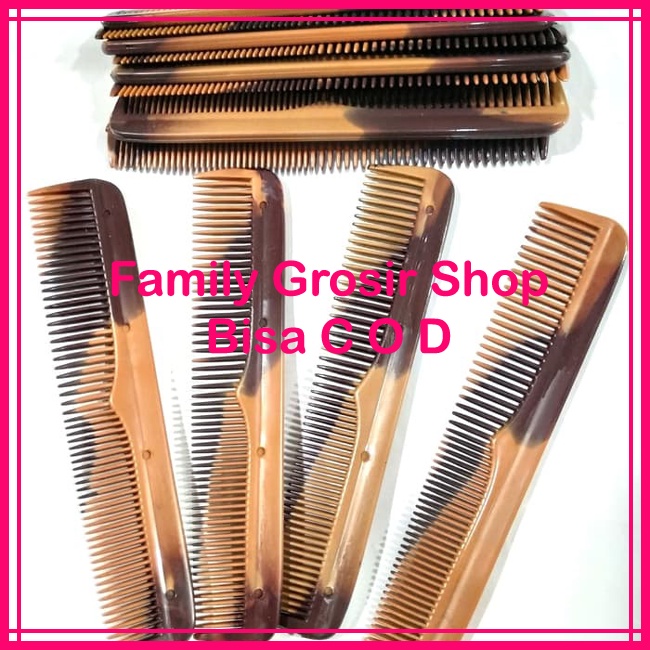 Beauty Comb Sisir Rambut Twin Lurus 20cm Coklat - Kombinasi Cantik untuk Rambut Indahmu