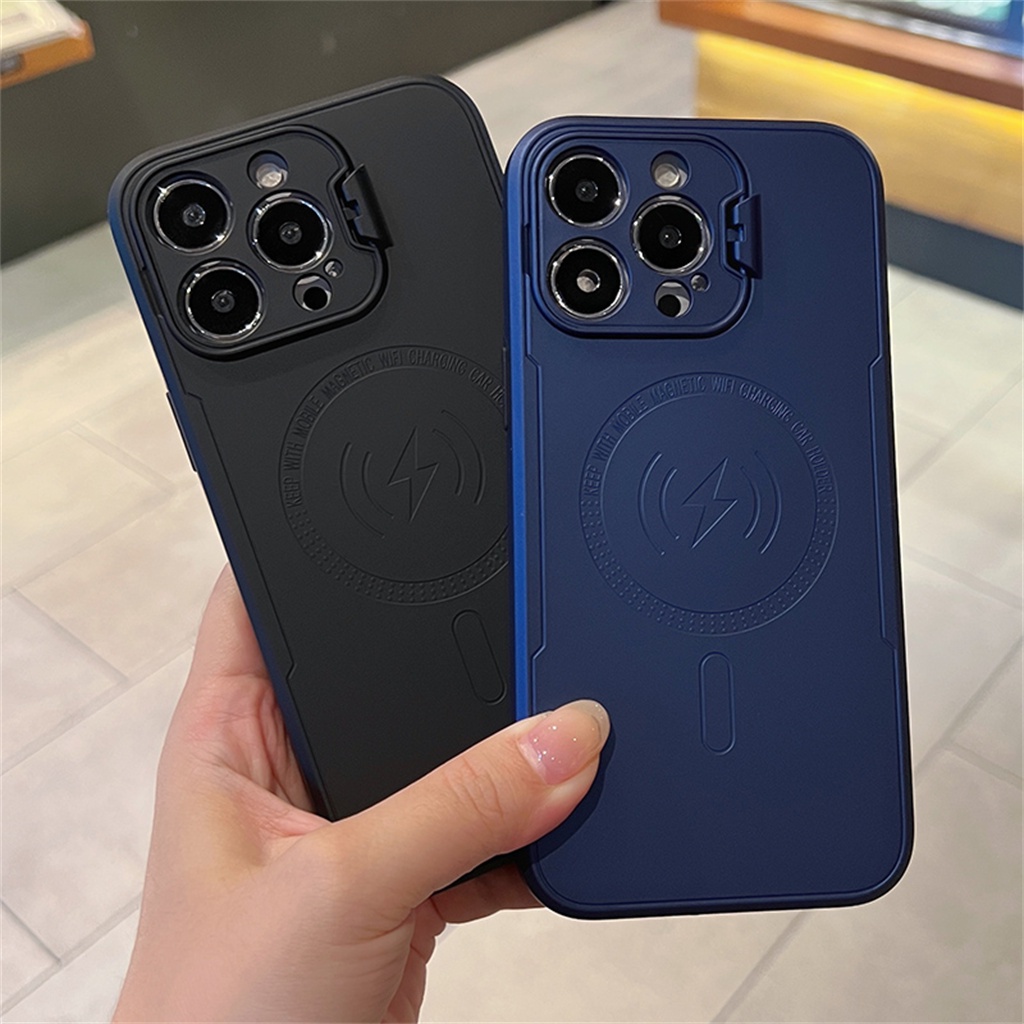 Casing Lensa Proteksi Kamera Mewah iPhone 14 Pro Max case Iphone12 13 Pro Max14 Plus premium Dengan stand Shockproof protection case