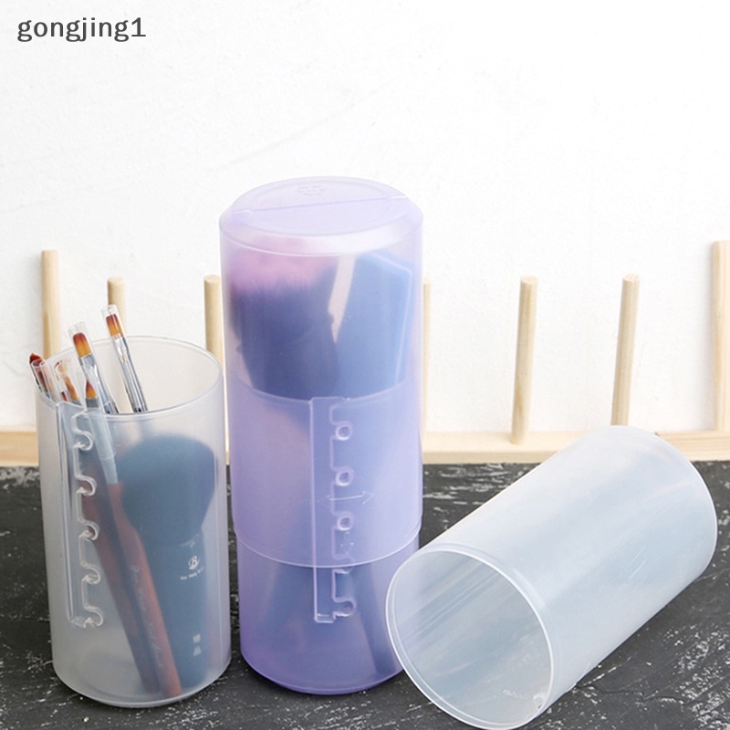 Ggg Adjustable Height PP Makeup Brush Holder Display Storage Cup Organizer Dengan Tutup ID