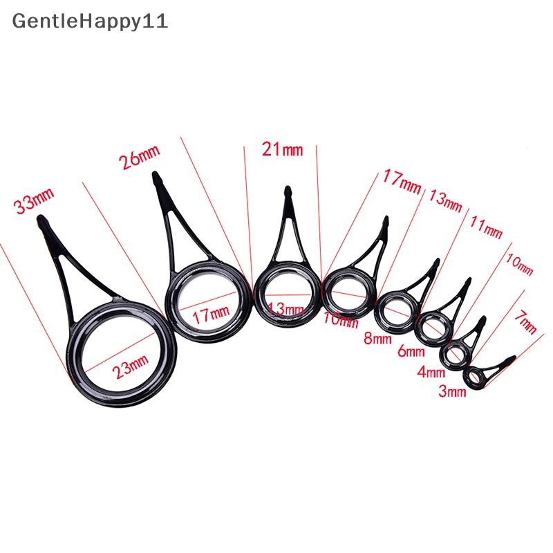 Gentlehappy 8pcs 8ukuran Alat Pancing Guide Tip Top Ring Circle Pole Repair KitFishing id