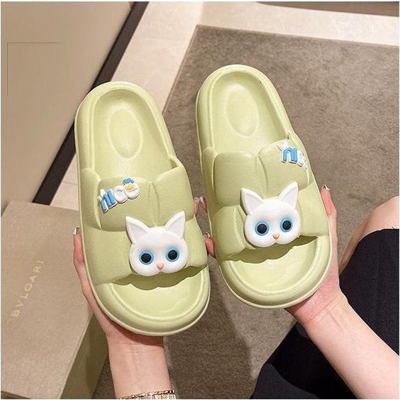 FY Sendal SLop Sandal  Karakter Kucing Sandal Karet Jelly  Wanita Sandal Fashion korea