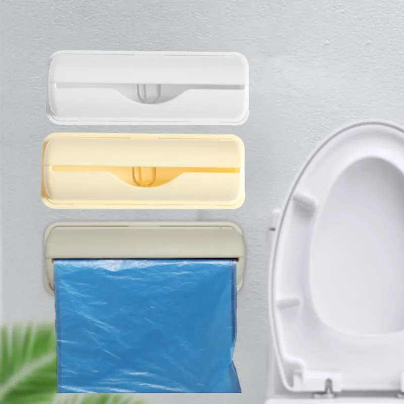 [Unggulan] Kantong Sampah Tempel Dinding Kotak Gambar Cling Wrap Film Tempat Rak Tahan Debu Roll Kertas Storage Bin Kitchen Grocery Pouch Storage Case
