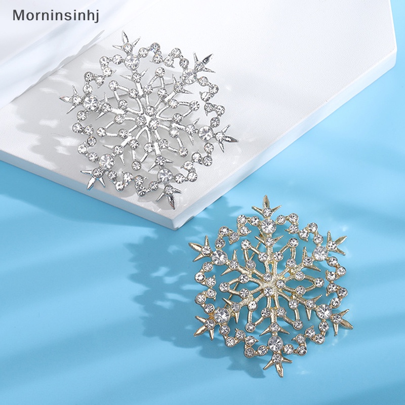 Mornin Beauty Snowflake Bros Untuk Wanita Unisex Natal Tahun Baru Musim Dingin Pesta Brooch Pin Hadiah id