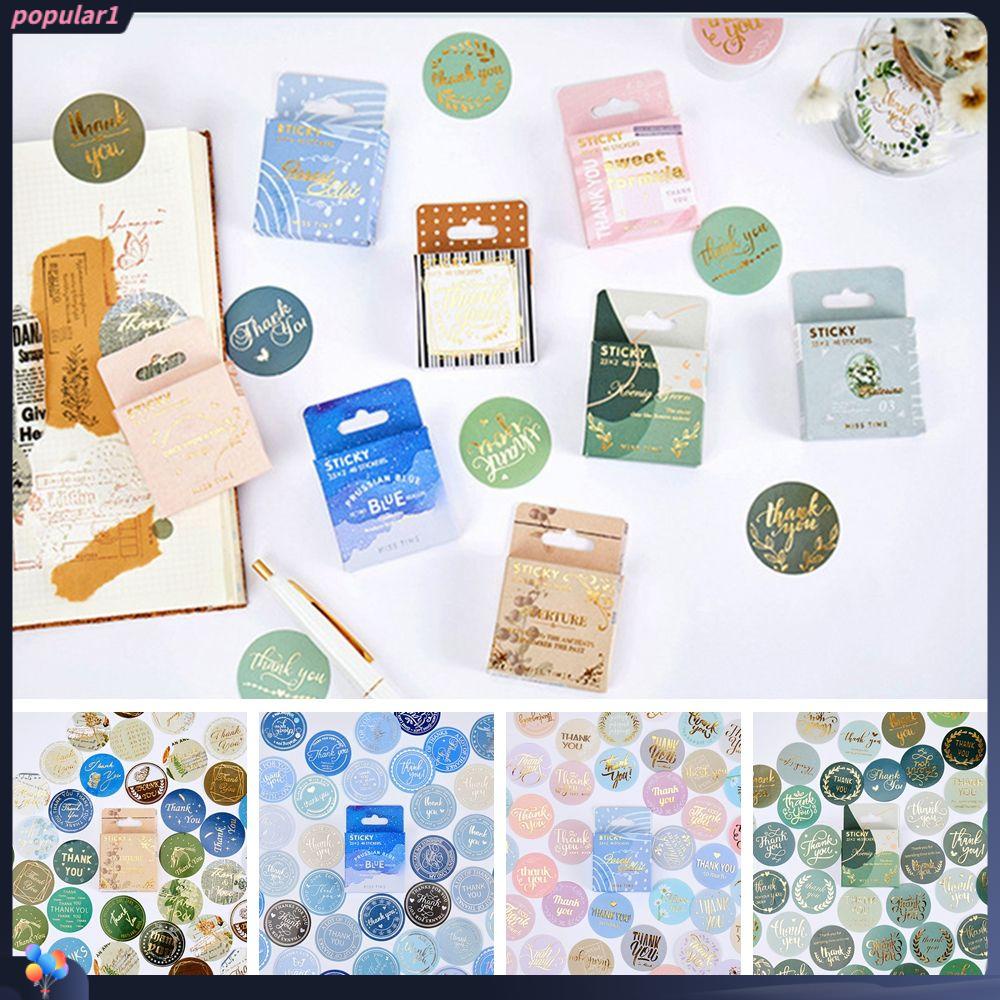 Populer 46PCS/Box Stiker Terima Kasih Paket Perlengkapan Pesta Dekorasi Perlengkapan Alat Tulis Scrapbooking Decals