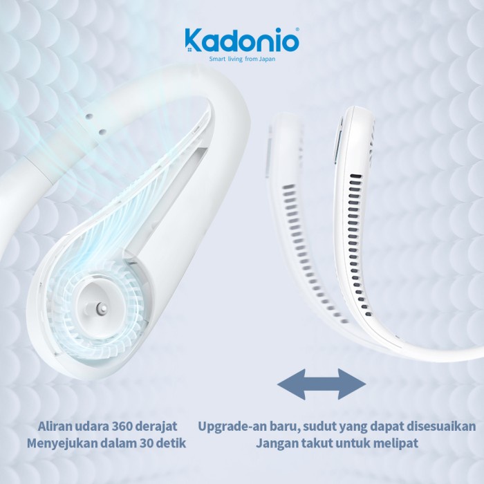 Kadonio Kipas Angin Leher Portable Gantung Leher Tanpa Baling Baling - Hijau