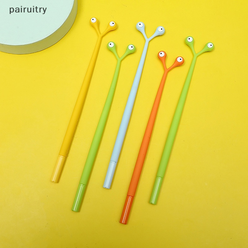 Prt 1Pcs Warna Acak 0.5mm Kartun Lucu Alien Mata Gel Pena Siswa Sig Kreatif Alat Tulis Perlengkapan Sekolah PRT