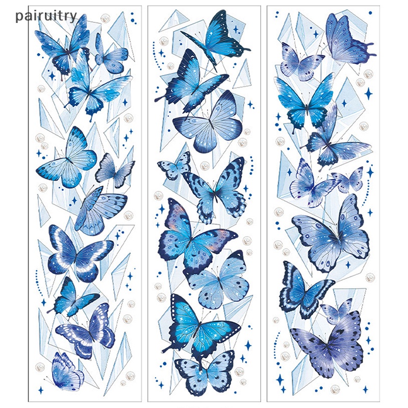 Prt 1Set Warna Kupu-Kupu Stiker Scrapbook DIY Stiker Hias Vintage INS Style Sticker Luggage Dekorasi Aksesoris Untuk Hadiah Anak PRT