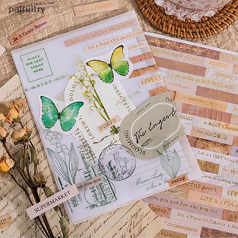 Prt 1Set Alfabet Stiker Kreatif Ungkapan Dekorasi Alat Tulis Jurnal DIY Scrapbooking Perekat Stiker Kutipan Inggris Sticker PRT