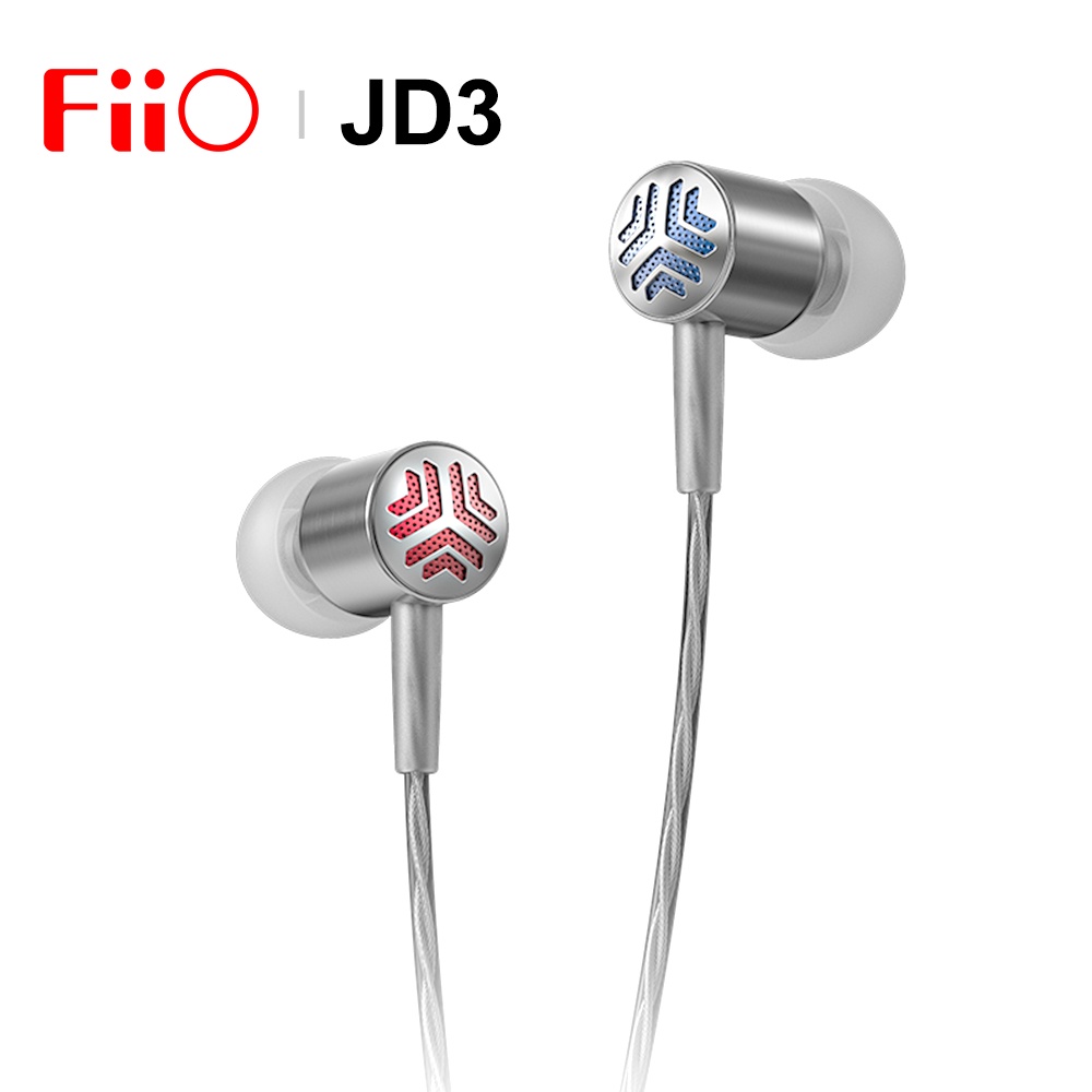 Fiio JadeAudio JD3 Dynamic Driver In-Ear Earphone IEM HiFi Audio Music Earbuds Bass Headset Dengan MIC HD Stainless Steel Shell