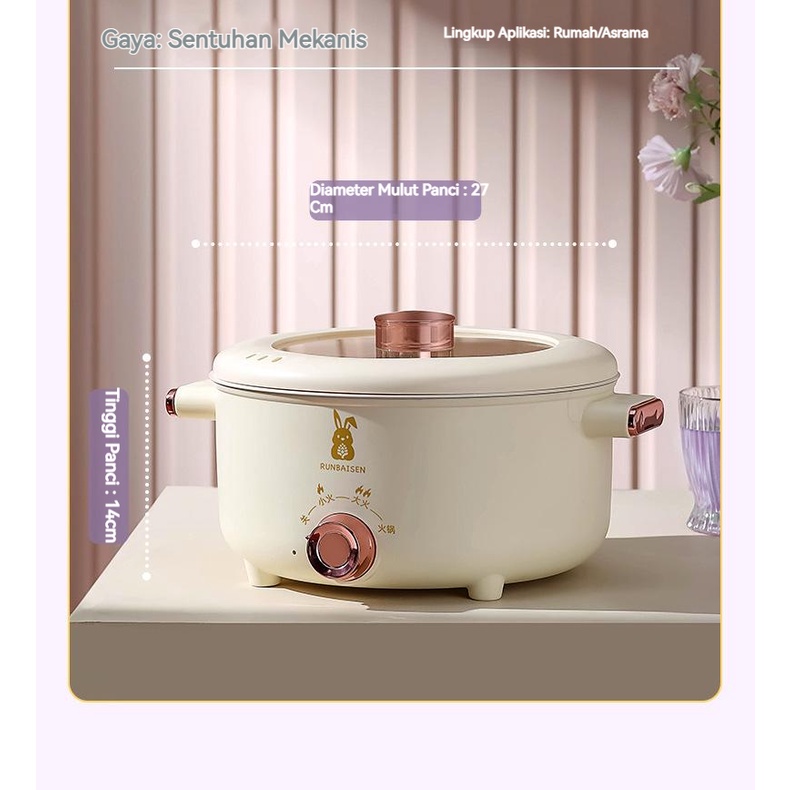 【COD】Keramik Jati 3.5L Panci Masak Listrik Rumah Panci Panas Listrik Kapasitas Besar Panci Panas Listrik Multifungsi