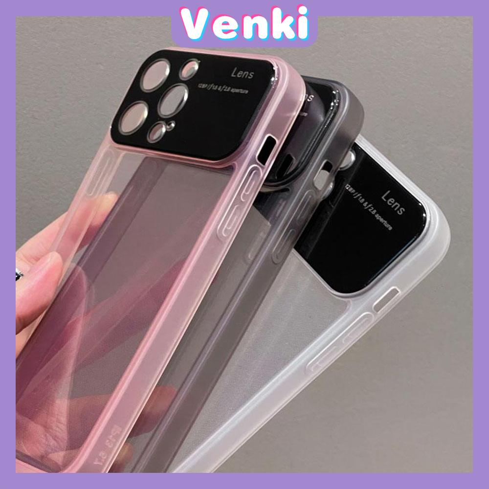 VENKI - Casing iPhone Tampilan Besar Soft Case TPU Akrilik Perlindungan Kamera Casing Bening Bisnis Mewah Hitam Merah Muda Putih Kompatibel dengan iPhone 14 Pro Max 13 Pro Max 12 Pro Max 11 Pro