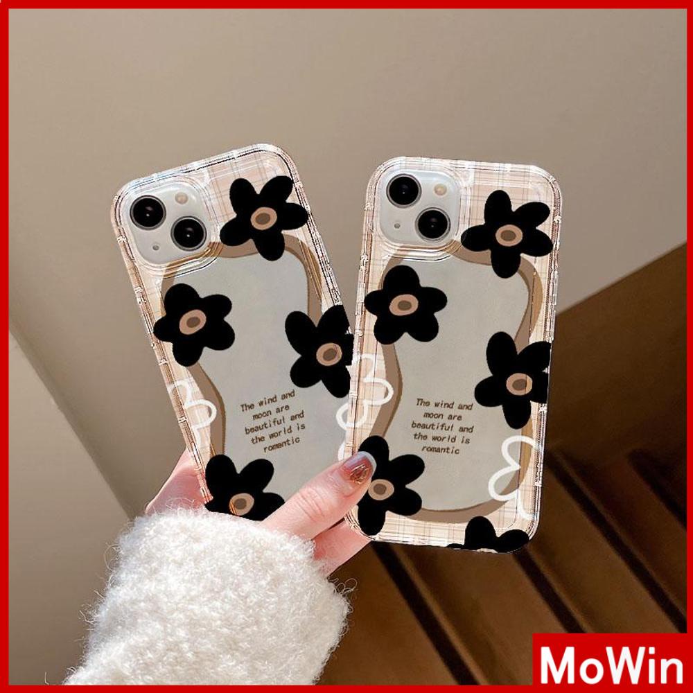 Case iPhone 14 Pro Max iPhone Case Bening Case TPU Soft Case Airbag Tahan Guncangan Kamera Minimalis Hitam Bunga untuk iPhone 13 Pro Max iPhone 12 Pro Max 11 8Plus 7Plus 6Plus XR X MAX