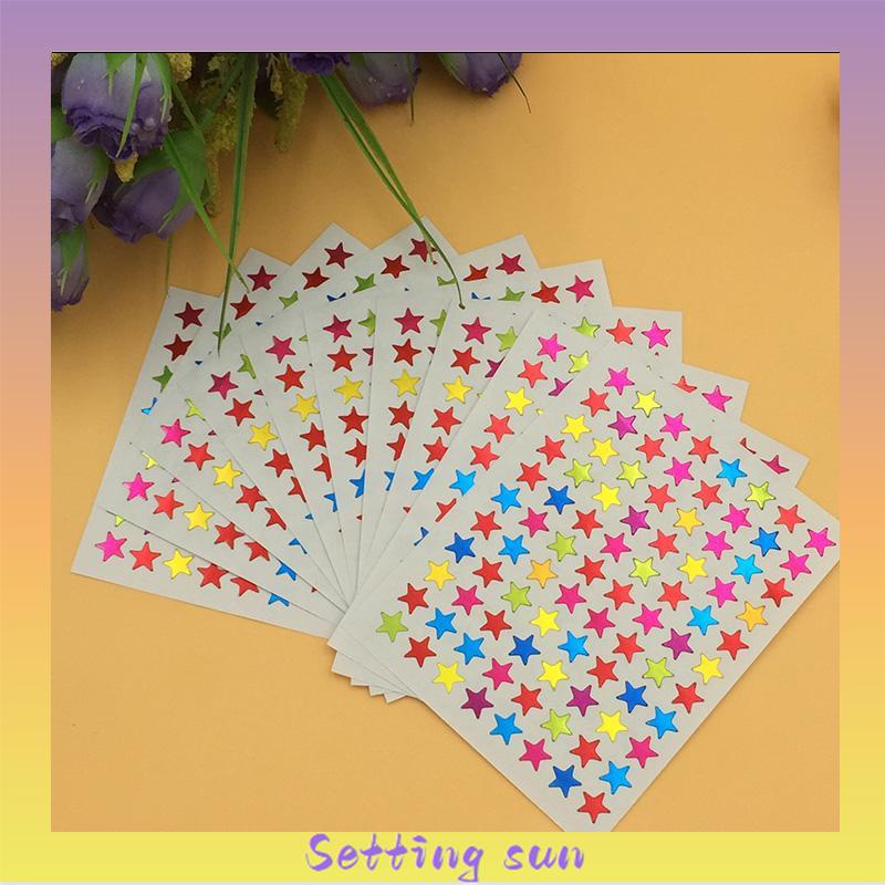 10Pcs/Set Stiker Bintang Colorful Reward Stickers Alat Tulis TN