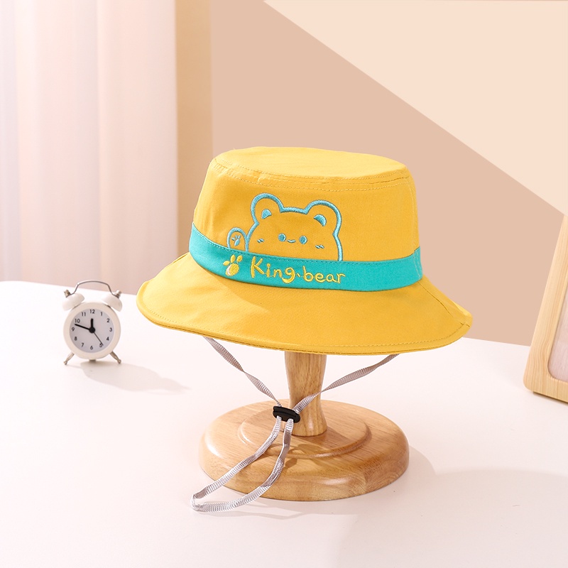 Topi Bucket Anak Karakter King Bear Bucket Anak laki laki Perempuan Usia 2-10 Tahunan