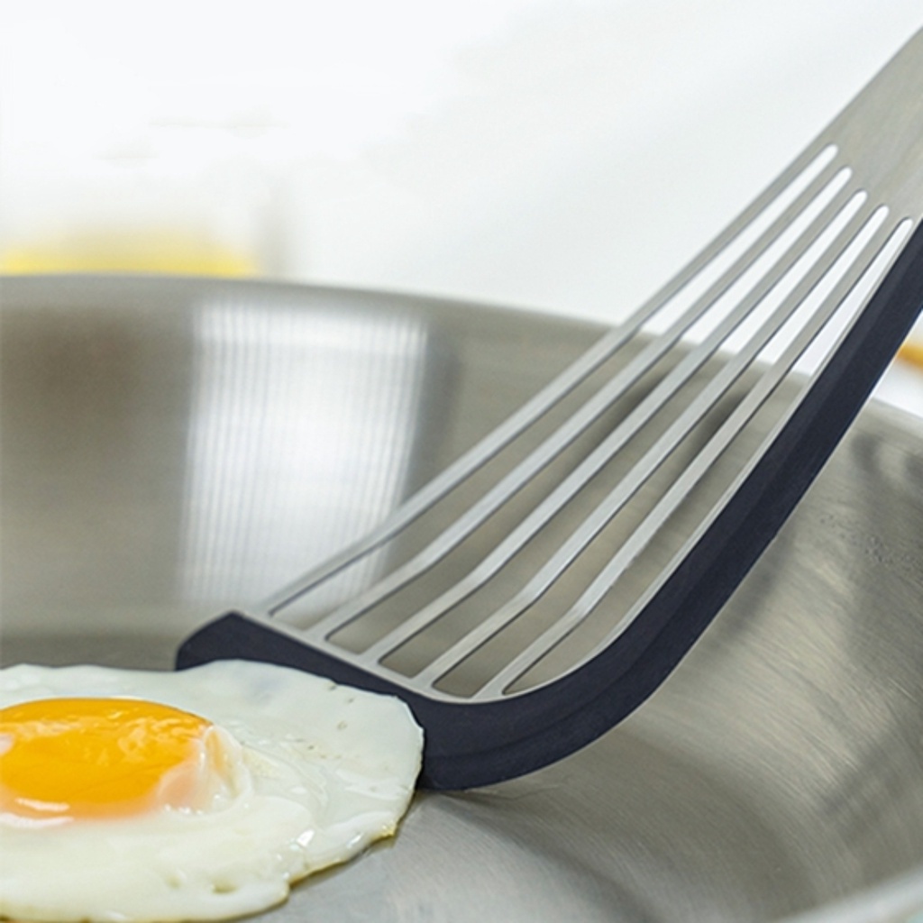 Spatula Bahan Silikon dan Stainless Steel Spatula Pembalik Makanan