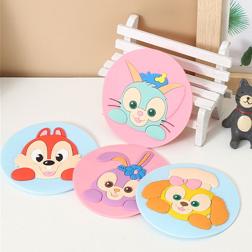 Accessories Kartun Pvc Tebal Tatakan Cangkir Kopi Hewan Bantalan Isolasi Panas Mangkuk Meja Alas Cangkir Pemegang Peralatan Makan Tatakan Aksesoris Dapur