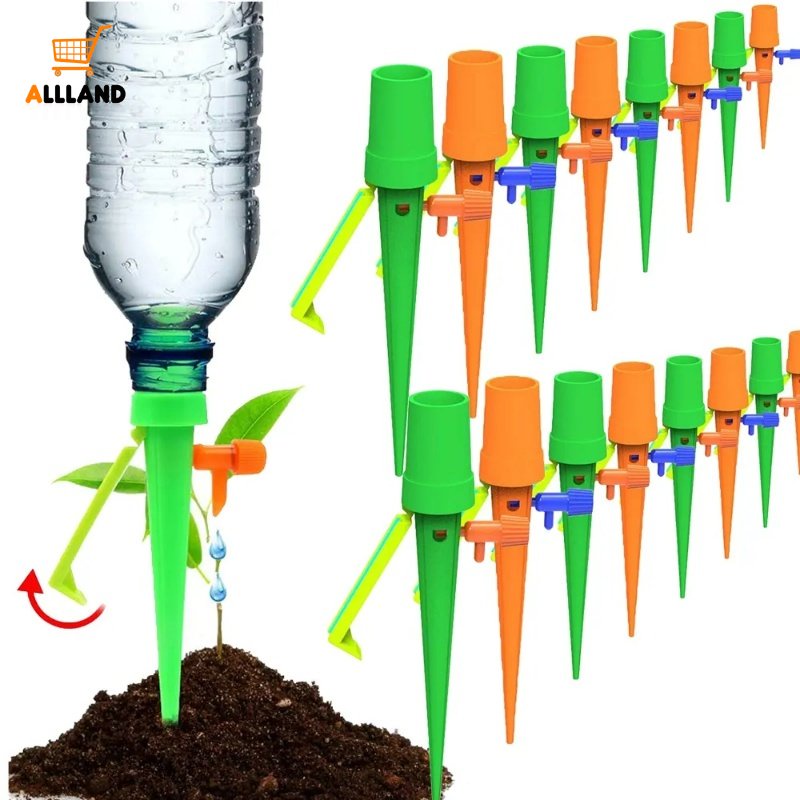 Penyiram Otomatis Plastik PP Warna Warni/ Spike Self Watering Tipe Plug-in/ Alat Irigasi Tetes Pot Bunga Taman