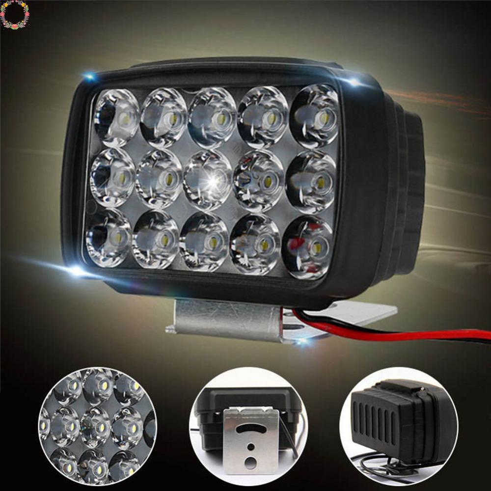 1pc 9V-85V DC Motor LED Headlight Spot Light 15lampu LED Mengemudi Kabut Putih