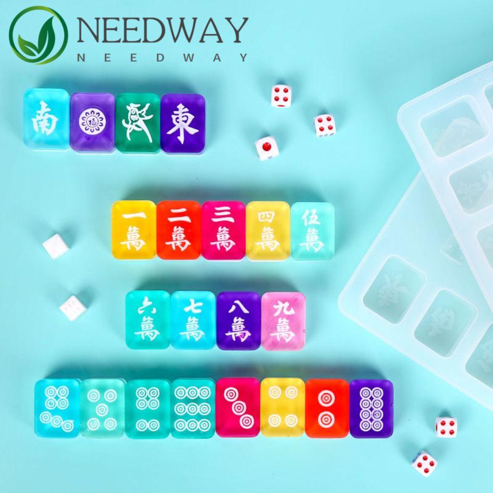 Needway   Mahjong Cetakan Silikon Buatan Tangan Craft DIY Aksesoris DIY Kerajinan Pengecoran Alat Pengecoran Cetakan Silikon Perhiasan Membuat Alat DIY Perlengkapan Craft Baking Tool