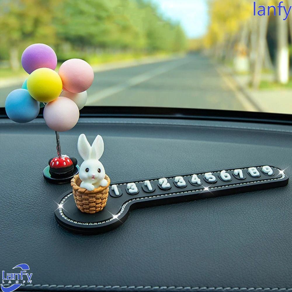 Lanfy Kartu Parkir Mobil Aksesoris Mobil Car Park Stop Nomor Telepon Bunny Car Decoration Temporary Parkir Card