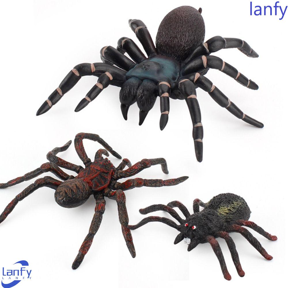 Lanfy Simulasi Spider Patung Koleksi Hadiah Novelty Halloween Dekorasi Hadiah Ulang Tahun Perlengkapan Pesta Mainan Edukasi Halloween Mengerikan Prop