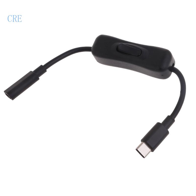 Cre Kabel Ekstensi USB C Male to Female Dengan Saklar Power Inline Untuk Raspberry Pi4 Dan Perangkat Android