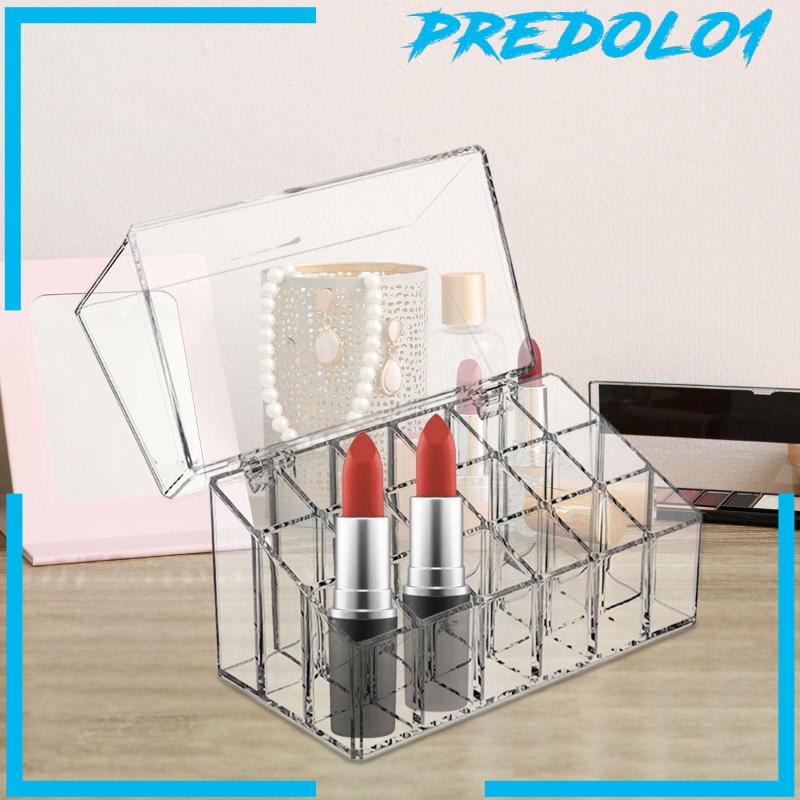 [Predolo1] Tempat Lipstik 18sekat Kotak Penyimpanan Bening Holder Organizer