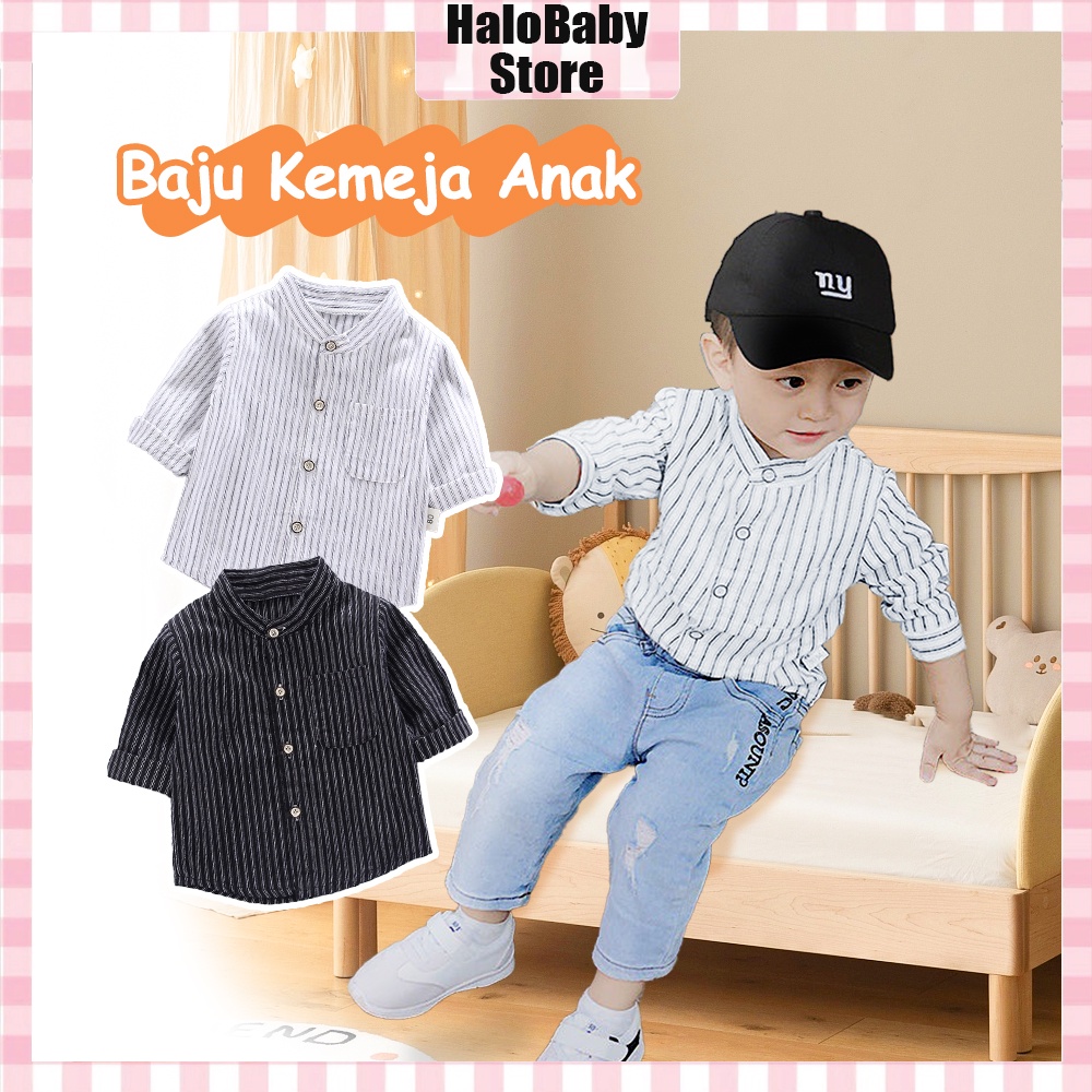 Halo Baby 0-4 Tahun Kemeja anak/Baju Anak Lengan Panjang Berkualitas/ Atasan Kemeja  Ronald/baby shirt polos