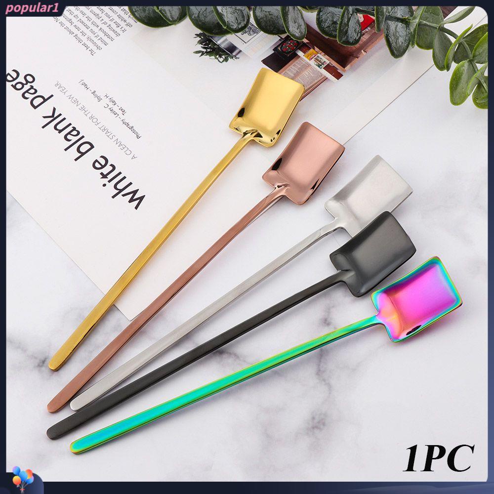 Populer Sendok Kopi Cafe Gagang Panjang Sendok Garpu Makan Stainless Steel