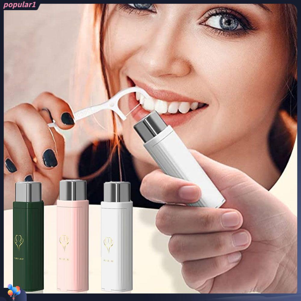 Populer Dispenser Benang Portable Floss Dispenser Alat Perawatan Mulut Isi Ulang Untuk Membersihkan Gigi