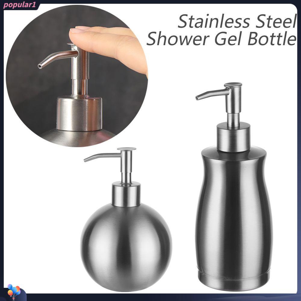 Populer Dispenser Sabun Perawatan Kulit Perlengkapan Kamar Mandi Silver Reusable Oval Hand Sanitizer Bottle