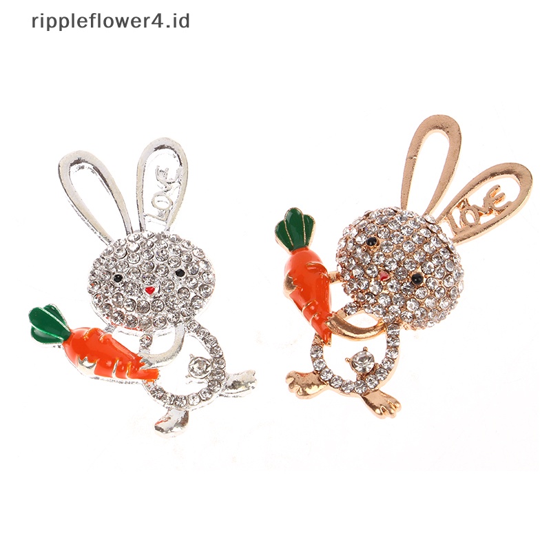 {rippleflower4.id} Bros Kelinci Lucu Untuk Wanita Kartun Hewan Bunny Lapel Pin Enamel Badge Tas Topi Dekorasi Korsase Cardigan Perhiasan Hadiah~