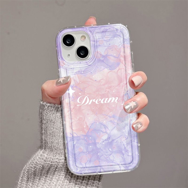 Dream Pink Ungu Case Untuk Oppo Realme C11 C3 C1 C20 C20A C21 C21Y C25 C25S C25Y C12 C15 10 9i 8i 8Pro 6i PH 5i 5s 9i U1 Reno 8 7 Lite Narzo 30 20 30A Airbag Shockproof Cover