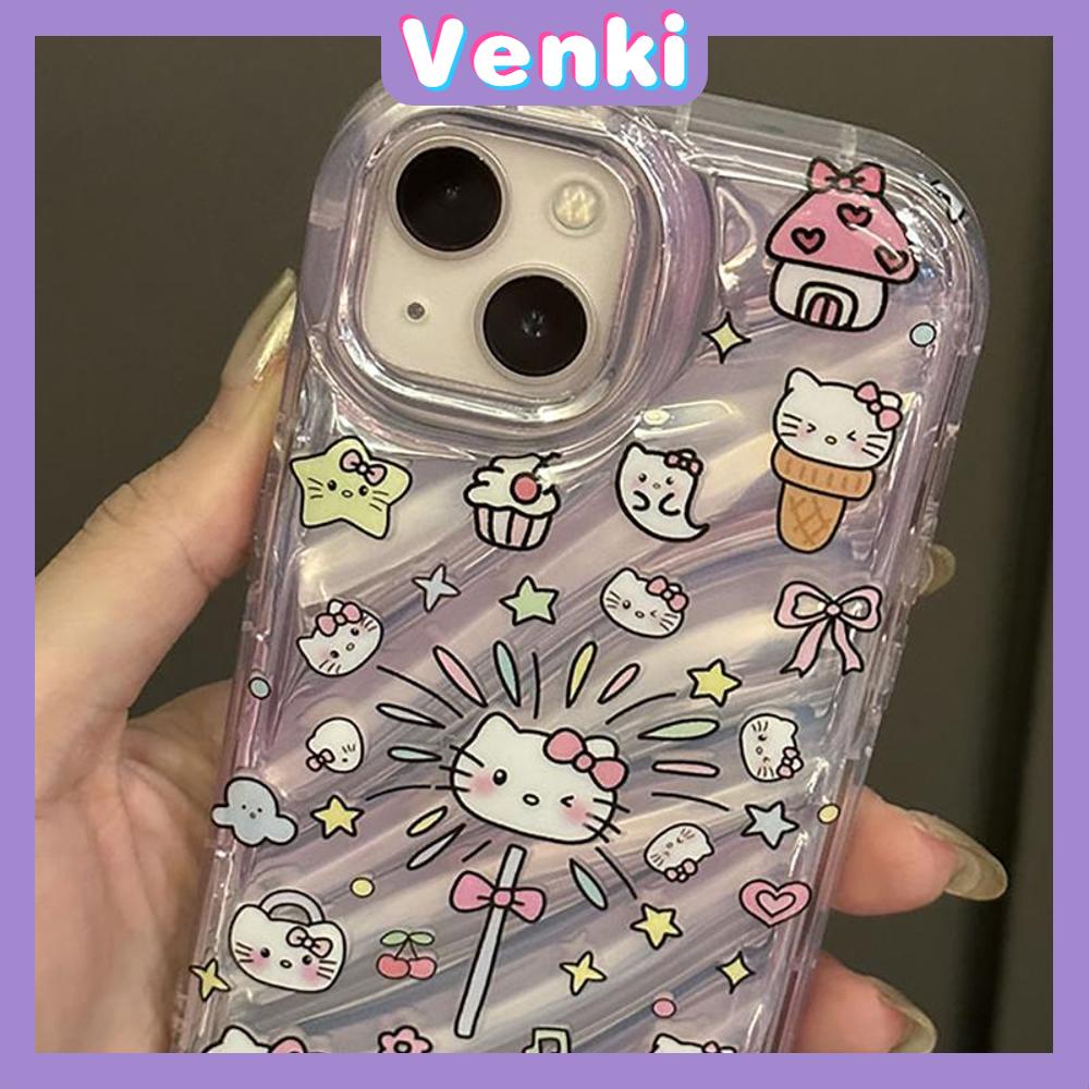 VENKI - Untuk iPhone 11 iPhone Case Laser Reflektif Bening Phone Case TPU Lembut Shockproof Airbag Ponsel Case Lucu Kompatibel dengan iPhone 14 13 Pro max 12 Pro Max XR XR 7 8Plus