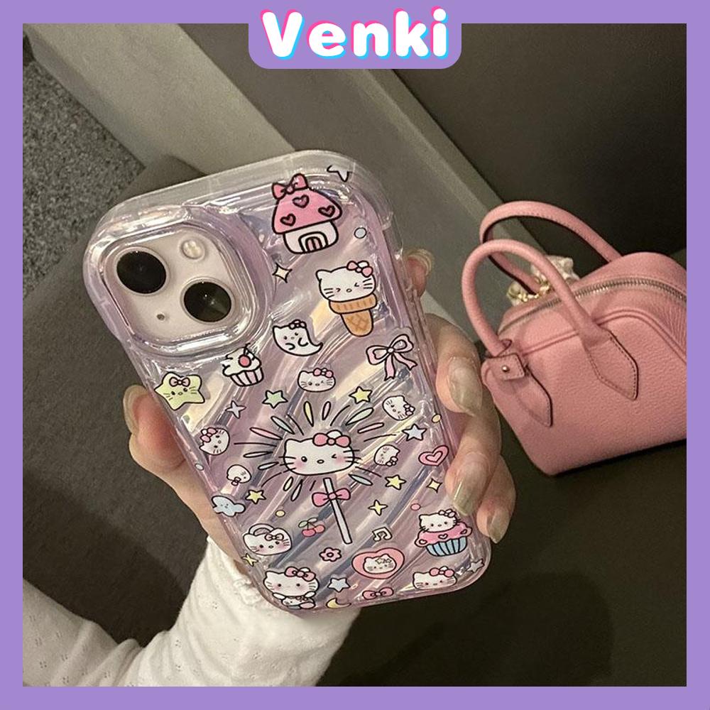 VENKI - Untuk iPhone 11 iPhone Case Laser Reflektif Bening Phone Case TPU Lembut Shockproof Airbag Ponsel Case Lucu Kompatibel dengan iPhone 14 13 Pro max 12 Pro Max XR XR 7 8Plus