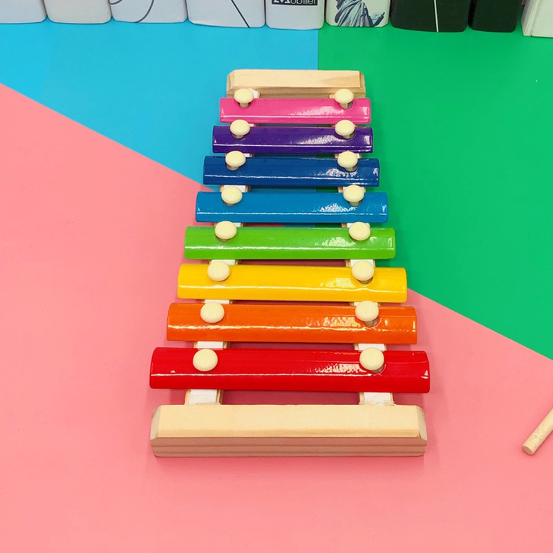 Anak-anak Belajar Musik Kayu8Catatan Xylophone Bayi Anak Montessori Sensory Toys