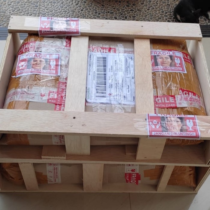 Meja Lipat Dinding Minimalis Ukuran 100x40cm - Kayu Jati Asli - Packing Kayu, 80x40 cm