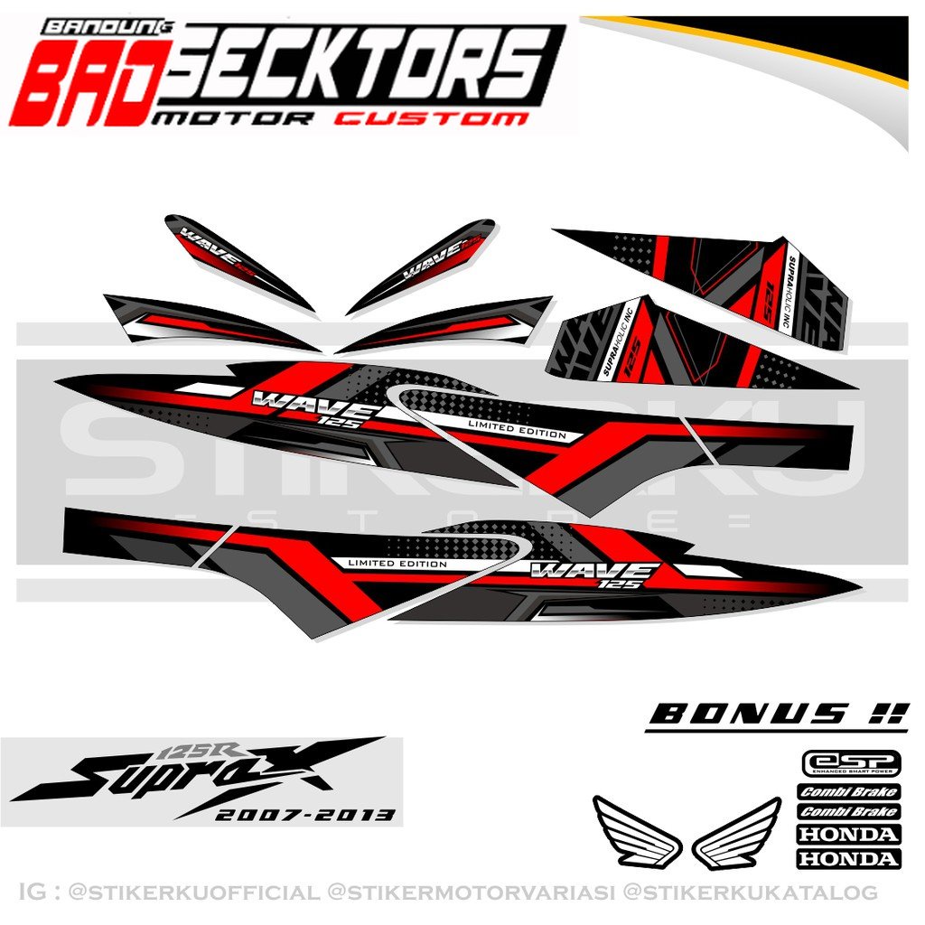 STRIPING SUPRA X 125 / CW / SW /FI / BARU / STIKER SUPRA / STICKER / VARIASI / ORI / SMPLE 2007-2013