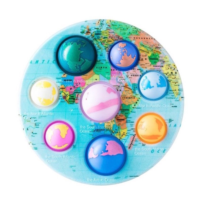 Simple Dimple Moon Planet Galaxy Fidget Toy Pop It Squishy Mainan Anak - Moon Planet