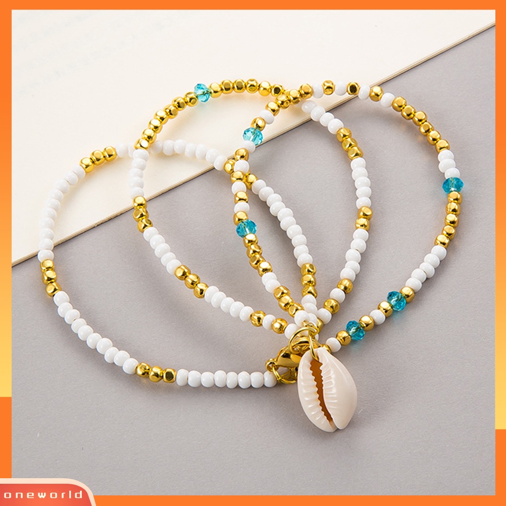 [WOD] Multi-layer Cowrie Shell Pesona Manik-Manik Gelang Kaki Wanita Musim Panas Pantai Ankle Bracelet