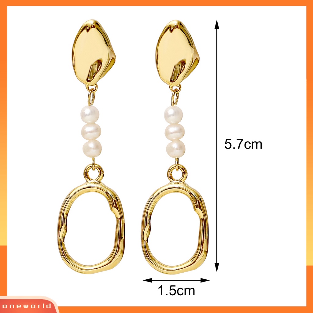 [WOD] 1pasang Anting Menjuntai Geometris Perhiasan Mutiara Imitasi Tidak Teratur Semua Pertandingan Anting Stud Untuk Pacaran